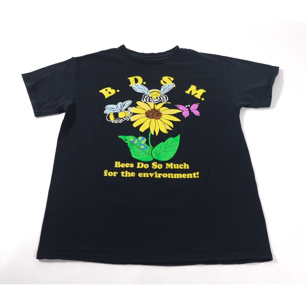 Goodshirts T Shirt Mens M Black B.D.S.M. Bees Do So Much Graphic Short Sleeve T